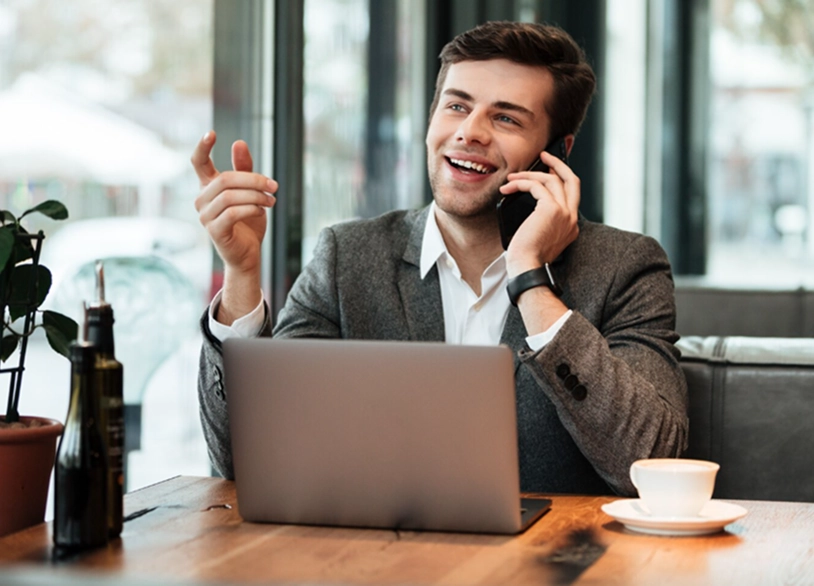 Professional on phone